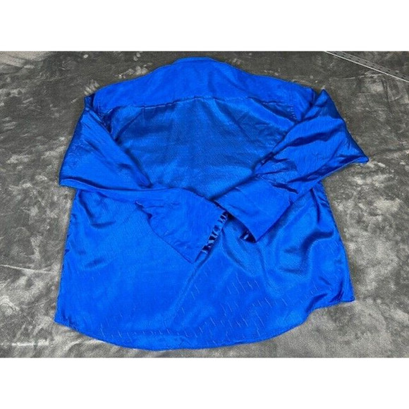 MENS ALBERTO CELINI BLUE TONE ON TONE SHIRT FRONT POCKET FRENCH CUFF XL RARE! - Picture 6 of 6